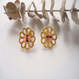 ARETES FLORES TEJIDAS